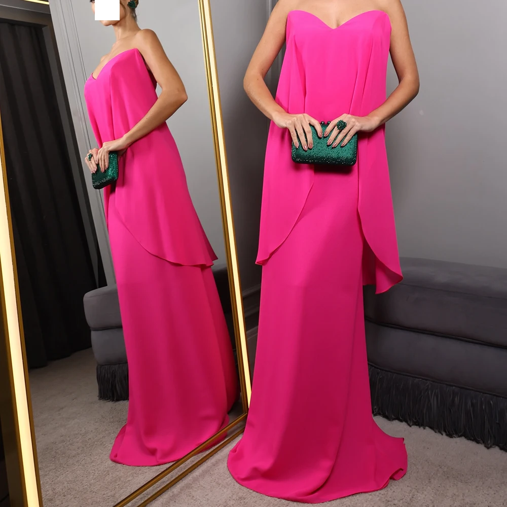 

Dubai Evening Caftan Dress Floor Length Pleats Straight Sweetheart Jersey Sleeveless Pleats Sweep Train Solid Color Party Gowns