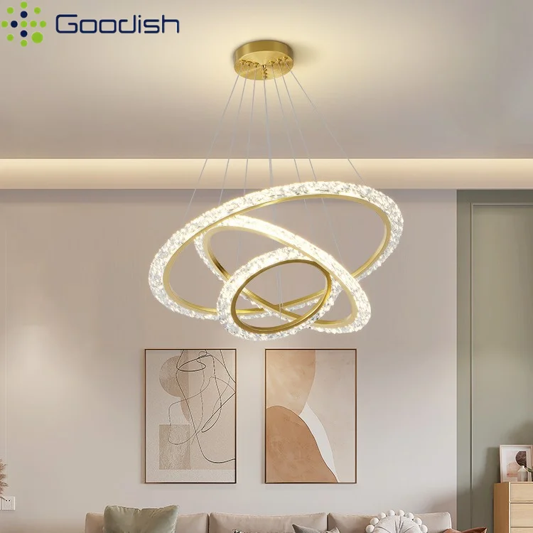 

Goodish Circle Ring Hanging Gold Modern Nordic LED Ceiling Lights Home Decoration Lamp for Kitchen Living Dining Room Chandelier