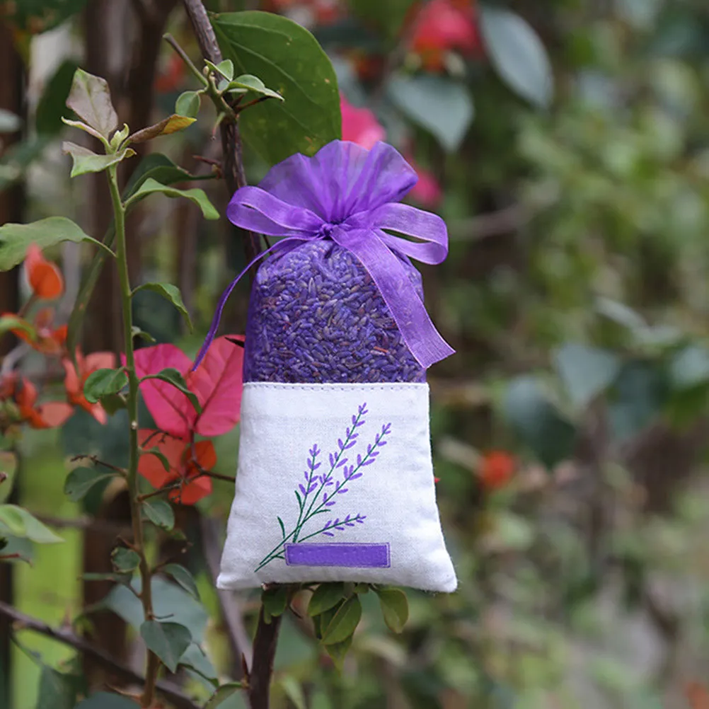 6Pcs Sachets Lavender Flowers 15cm X7.2cm Portable Bags for Fragrance Dried Herbs Jewelry Chain Storage Travel
