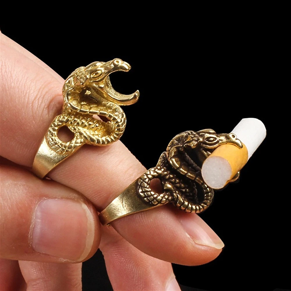 Smoking Holder Ring Elegant Finger Holder Ring, Joint Clip Ring Holder Medusa Serpent Holder Ring For Gentleman And Lady