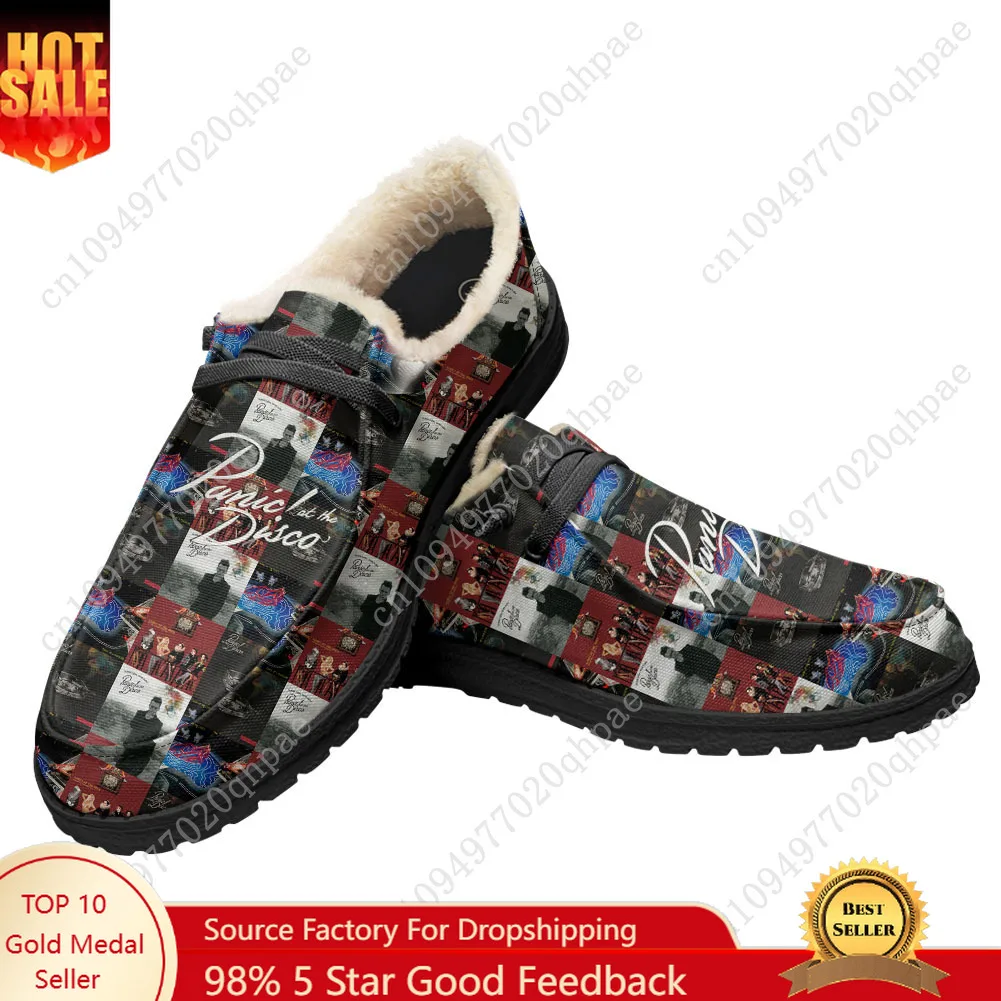 Panic At The Disco Casual Shoes Plush Flat Shoe Men Woman Breathable Casual Outdoor Lightweight Footwear Custom Made Shoe