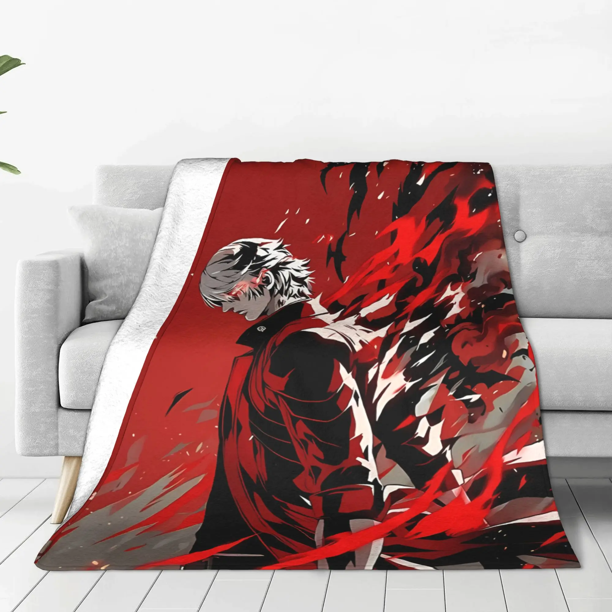 1PC Demon Themed Warrior  D-Devil May Cry Home Room Decorations Winter Blankets For Adults Bedding Home Interior Sofa Knee