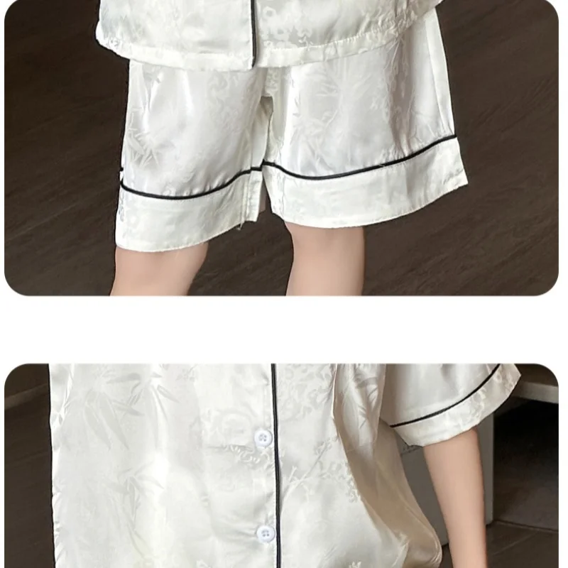 طفل الفتيات منامة مجموعات الاطفال زر أسفل ملابس خاصة طفل النوم مجموعة توين الفتيات بيجامة الأميرة الحرير ناعم ملابس خاصة حجم 4-14Y #5