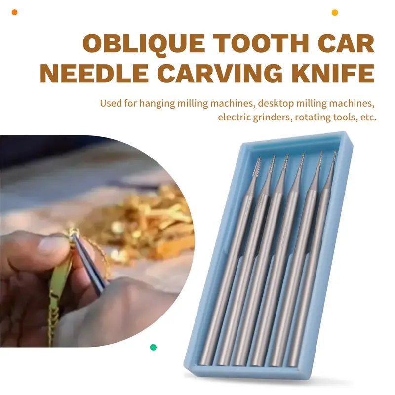 AS63-12Pcs Jewerly Burr Sets -3/32Inch Shank Cone Tapered Cross-Cut Shape Lapidary Burr Jewelry Engraving Bits Carving Tools