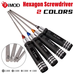RC Hex Driver Set 4pcs 1.5mm/2mm/2.5mm/3mm Steel Screwdriver Tool with Hex Wrench Collar Set for RC Helicopter Car Drone Boat