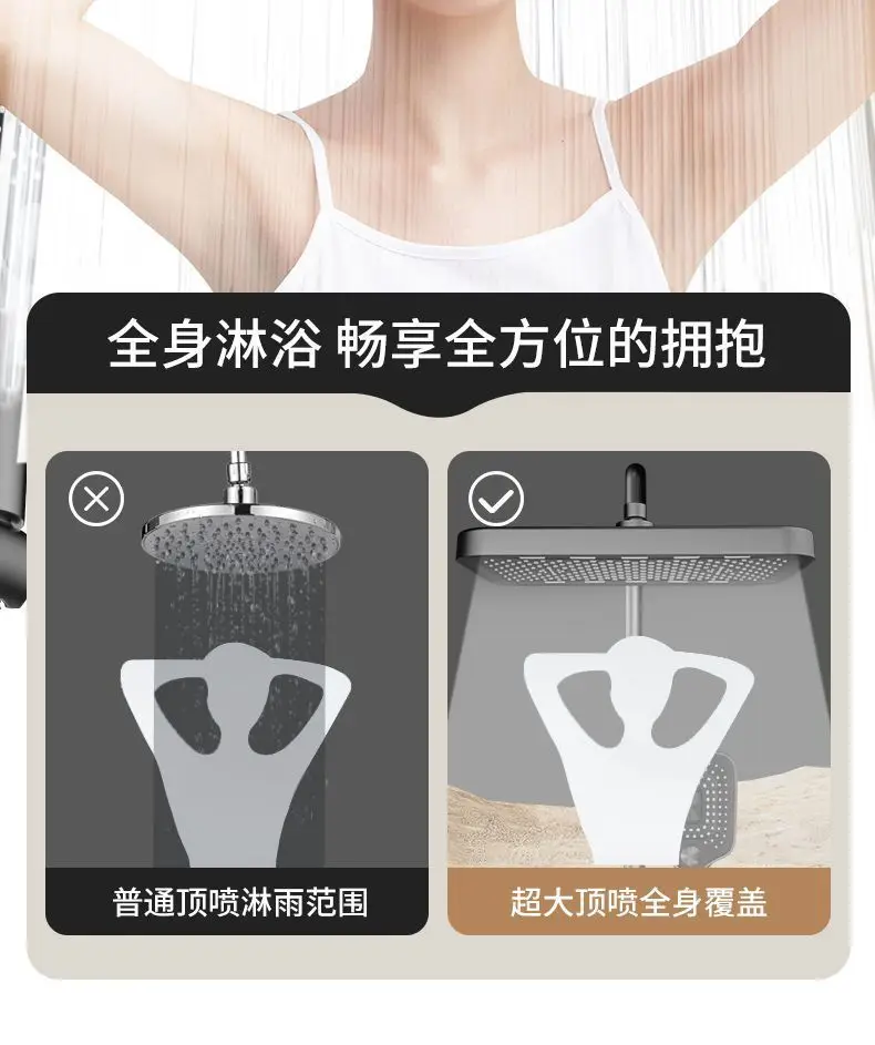 New 14in 36CM Big Panel Rainfall Shower Head Large Flow High Pressure Top Sprayer Supercharge Shower Head Bathroom Accessories