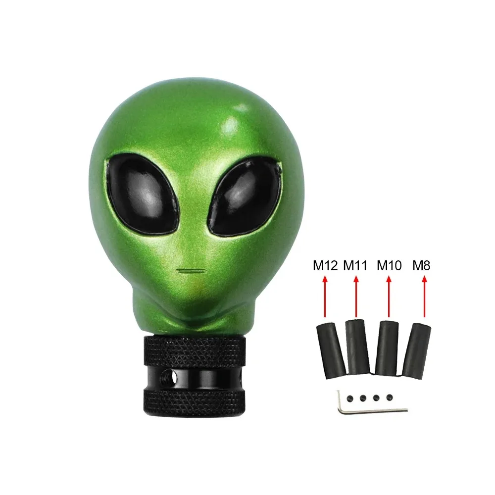 Universal Green Lime Alien UFO Gear Shift Knob Aluminum Alloy Car Gear Knob 8.2cm Gear Knob Manual Cars for Car Replacement