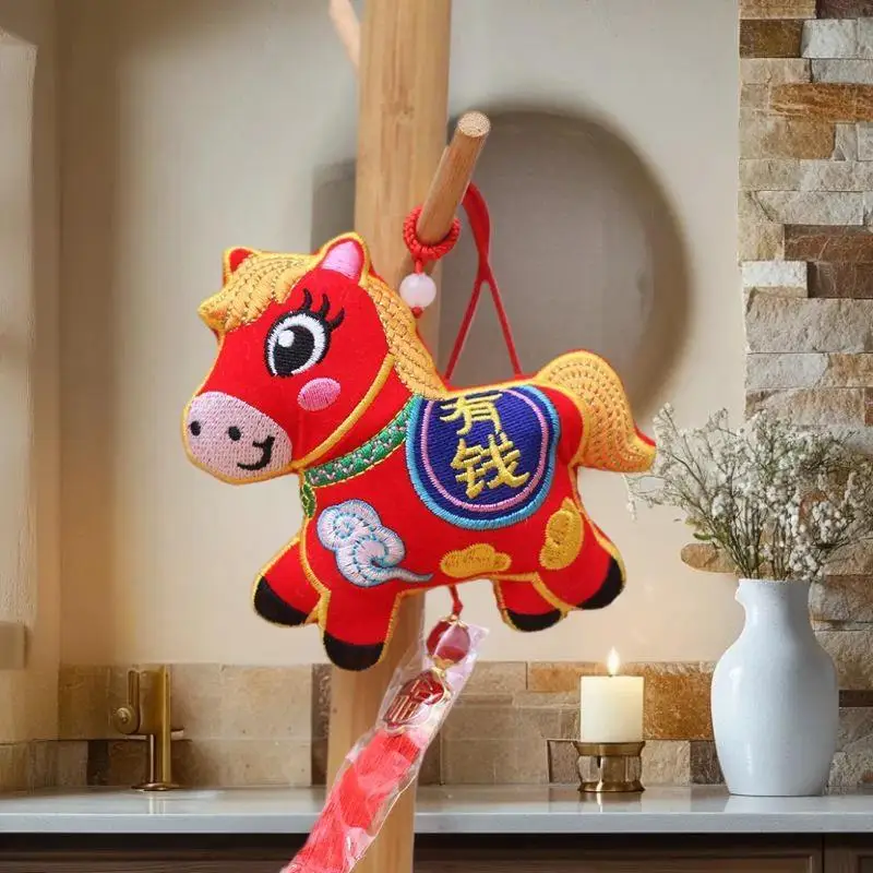 Süße Pferdejahr Puppe Anhänger Ornament Rucksack Behänge Zubehör Neujahr Dekoration Geschenk