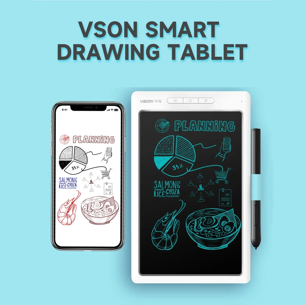 

Smart Graphics Tablet 10inch Digital Drawing Tablet 8192 Levels Pressure Sensitivity Synchronous Notes Transmission OSU
