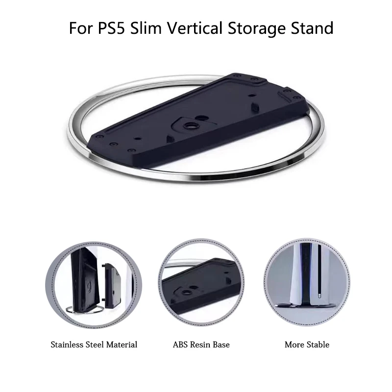 

Вертикальная подставка для PS5 Slim, металлическая базовая подставка, замена подставки для консоли Playstation 5 Slim, игровые аксессуары