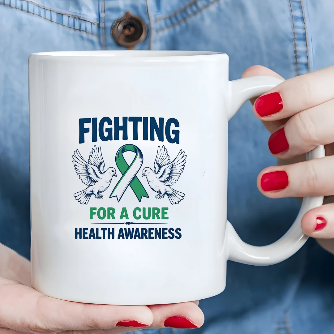 

11oz Ceramic Cup Health Band Cup Kids Cold & Hot Beverage Cup Christmas Family Office Cup