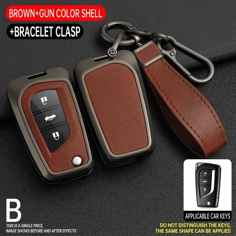 

Zinc Alloy Car Key Case Full Cover Shell Fob For Toyota Corolla Altis Auris Aygo Yaris Camry RAV4 Verso TC IM Shell Accessories