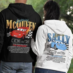 Bluzy z długim rękawem Unisex I'm Mcqueen Lightning Car and Sally z kieszenią Luźne bluzy z kapturem