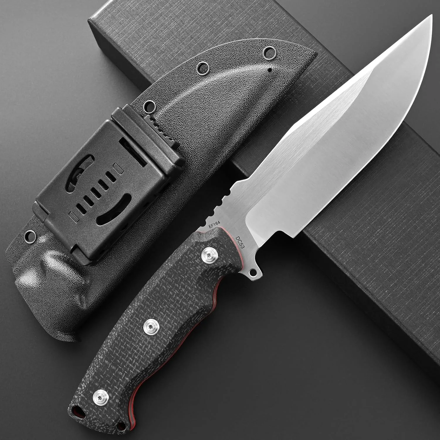 Eafengrow EF164 Fixed Blade Knife DC53 Steel Blade Micarta Handle EDC Tool Fix Knifes for Outdoor Working Camping Hunting