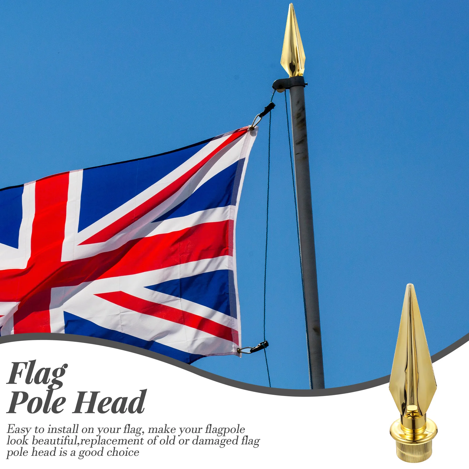 1Pc Plastic Flagpole Head Decorative naments Hall Topper Home Office Accessories Outdoor Flag Holder Finial Replacement Indoors
