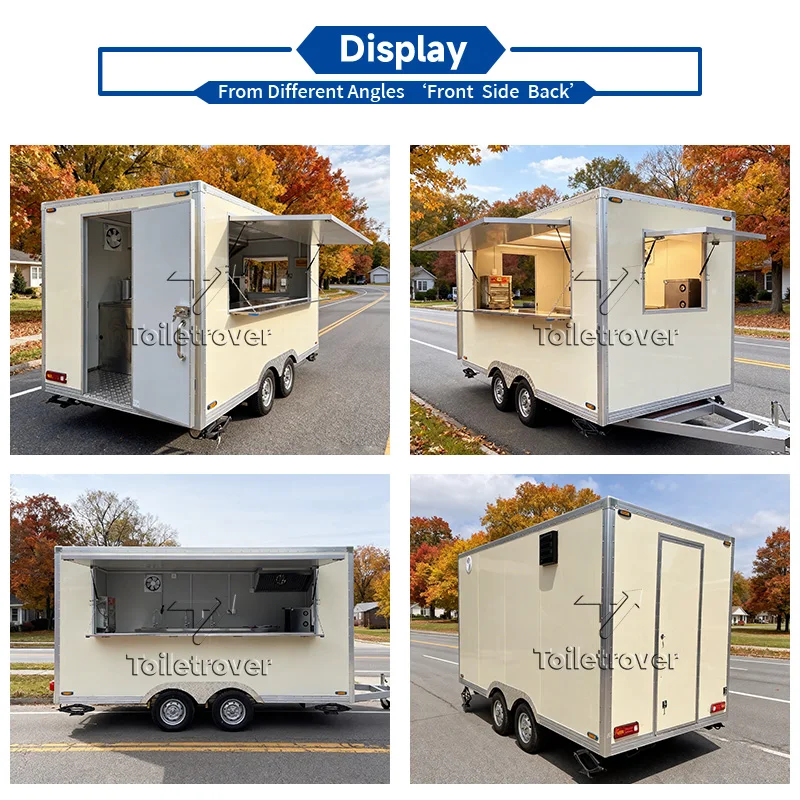 Vintage Food Truck Trailer Cart Pizza Commercial Food Trailer Manufacturer Light Weight Food Trailer with Full Kitchen Equipment