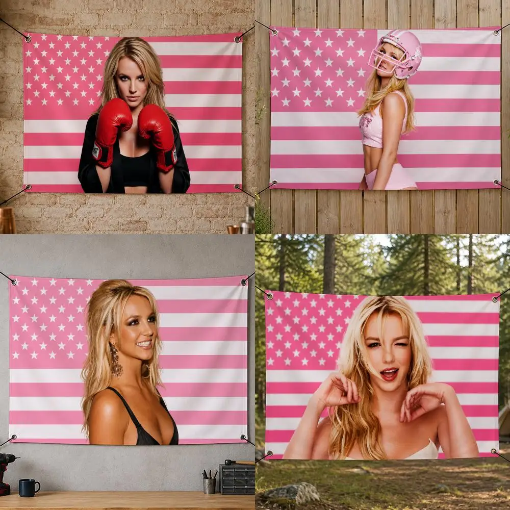 Music Modern Iconic Beloved Star Music B-Britney Spears Flags Flag Banner for Bedroom Dorm Party Home Living Room Game Room Gift