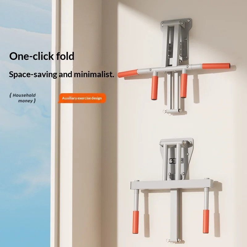 Wall-Mounted Wall Horizontal Bar Foldable Pull-Up Bar Home Indoor Fitness Equipment for Workout Muscle Building Fat Burning Bars