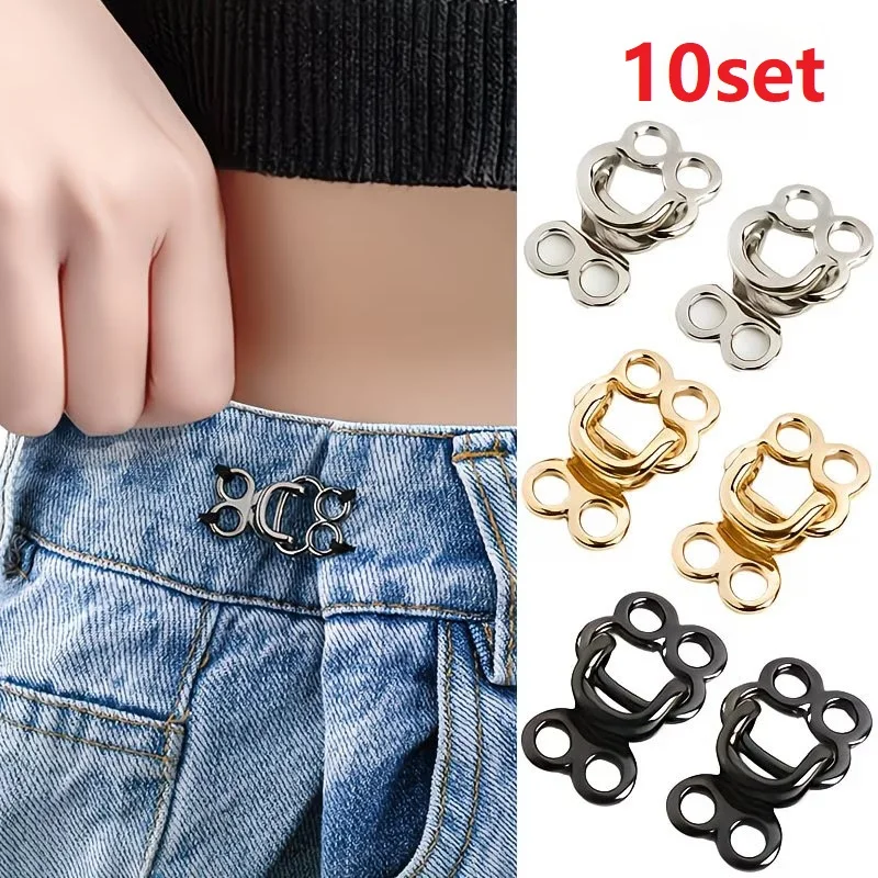 10 Sets unsichtbare Knöpfe aus Metalllegierung, Knöpfe für Windjacken und Mäntel, Taillenformende Knöpfe für Jeans