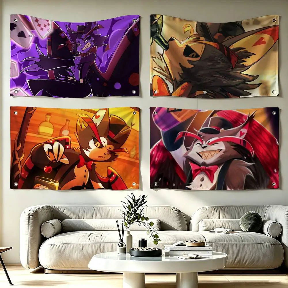 H-Hazbin H-Hotels Husk Flag Suitable For Party Club Outdoor Interior Wall Decoration Banner Fans Gift