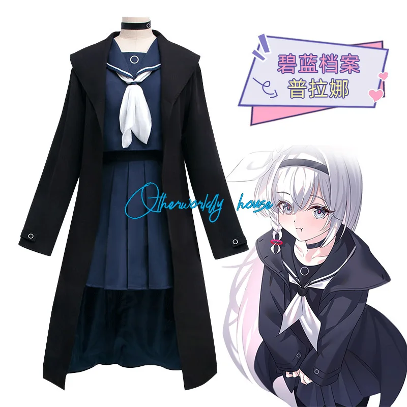 

Game Blue Archive Purana Cosplay Costume Halloween Role Play Women Girls School Jk Uniform Blue Sailor Coat Skirt Full Suits