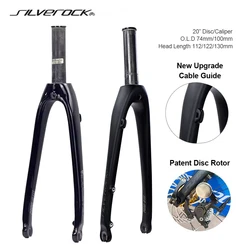 SILVEROCK MINI-01D Carbon Fork Disc Brake Caliper 20in 406 451 74mm 100mm Flat Mount upgrade for FNHON Minivelo Folding Bike