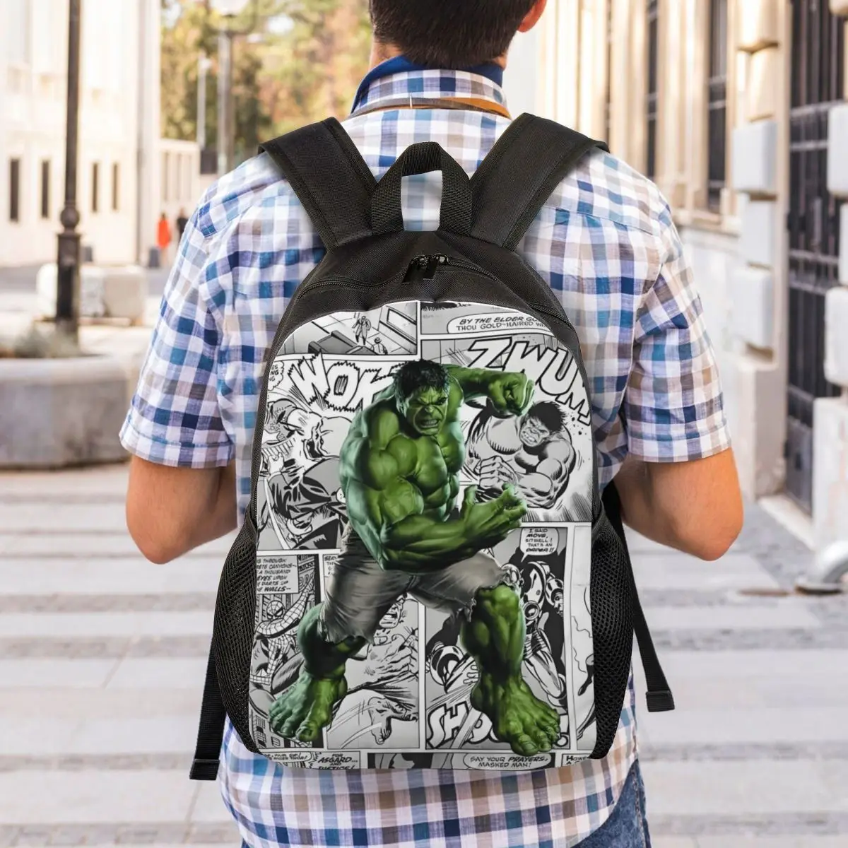 Custom Comics Hulk Travel Backpack Women Men School Laptop Bookbag Cartoon Movie College Student Daypack Bags