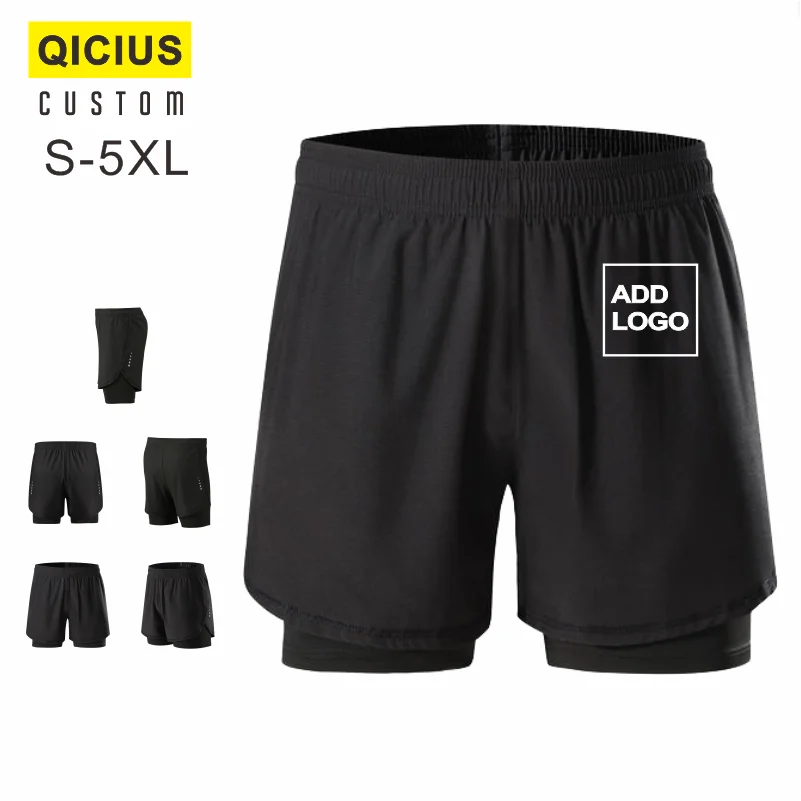 Fitness Running 2 In 1 Double Deck Quick Dry Fitness Jogging Workout Shorts Men Women Sports Bermudas Masculina Frete Gratis