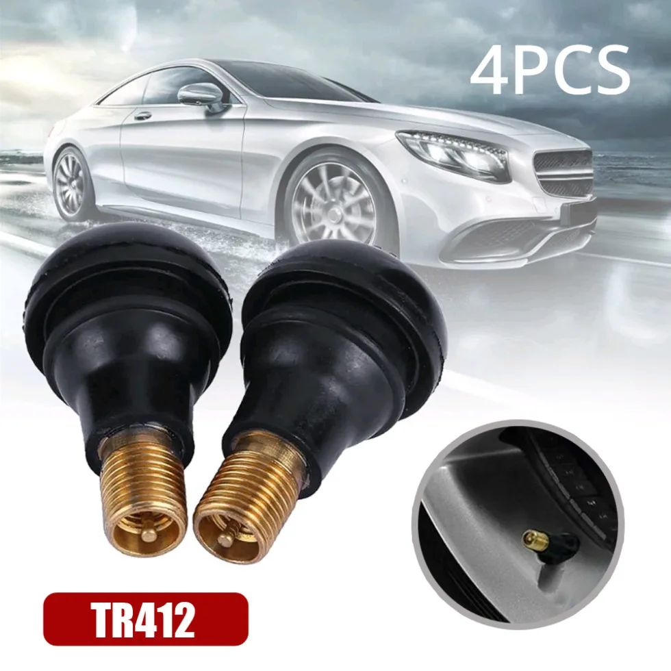 

4pcs Car Tyre Rubber Valves Universal Wheel Valve Stems with Dust Caps Car Tubeless Car Wheel Snap-in Tire Auto Accessories