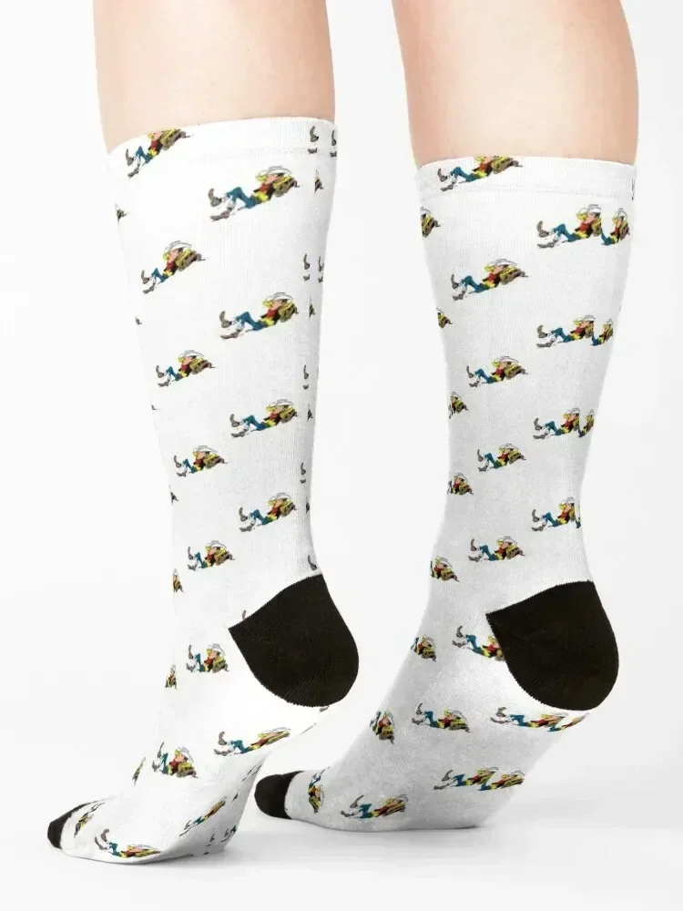 Lucky Luke Socks sports stockings anime colored Climbing Socks For Men Women's