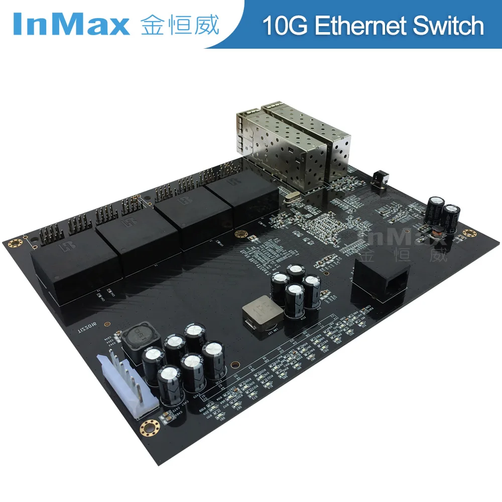 Broadcom Chip Ethernet Switch Board 4x10G + 16x10/100/1000Mbps 16 Port Industrial Poe Ethernet Switch