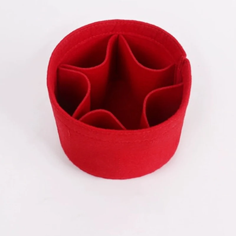 Felt Inner Bag, Women's Felt Makeup Bag, Separated and Organized Storage, Round Bucket Bag