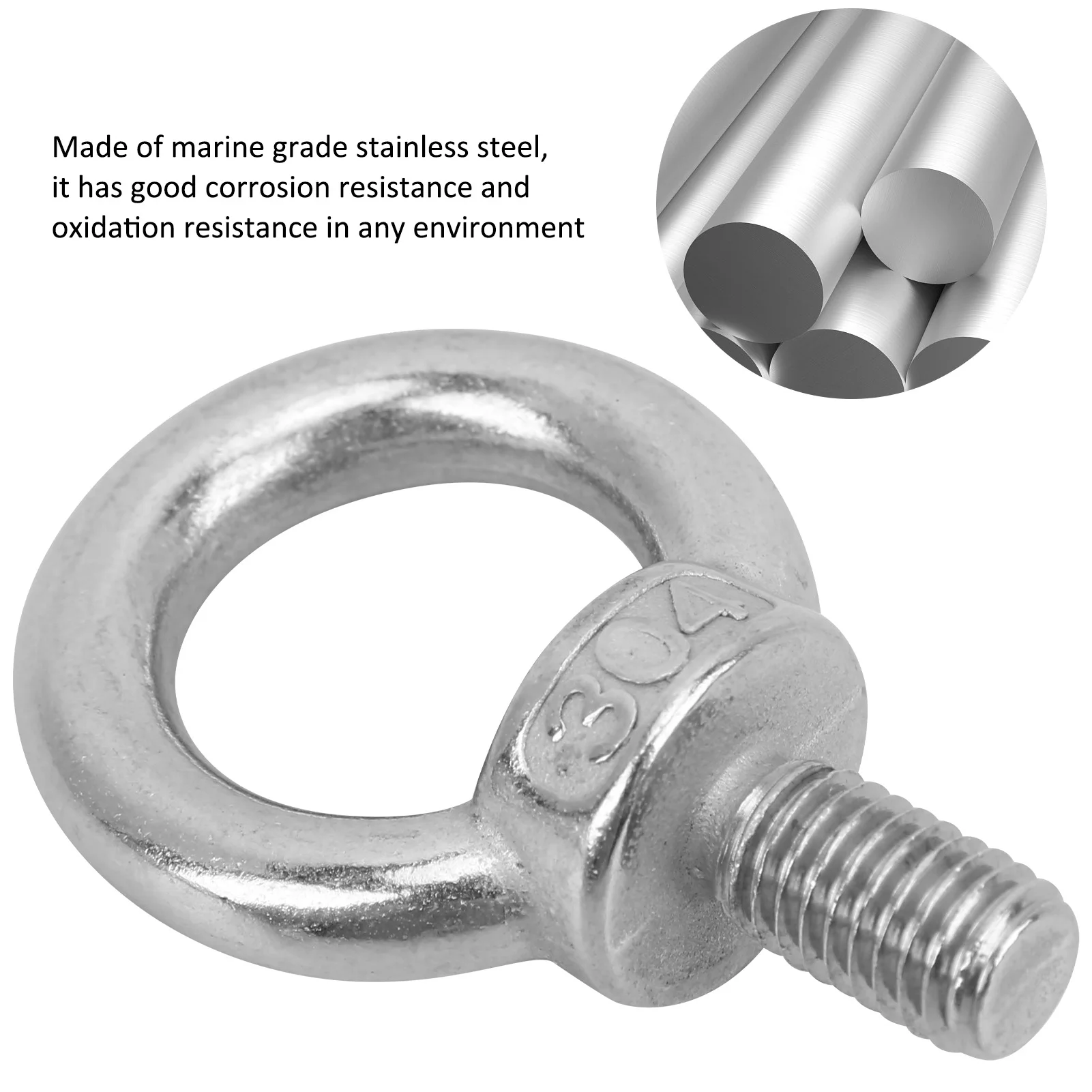 Heavy Duty Stainless Steel Lifting Eye Bolt Shoulder Type Machinery Hoist Ring M6-M24 Metric Thread for Industrial Equipment
