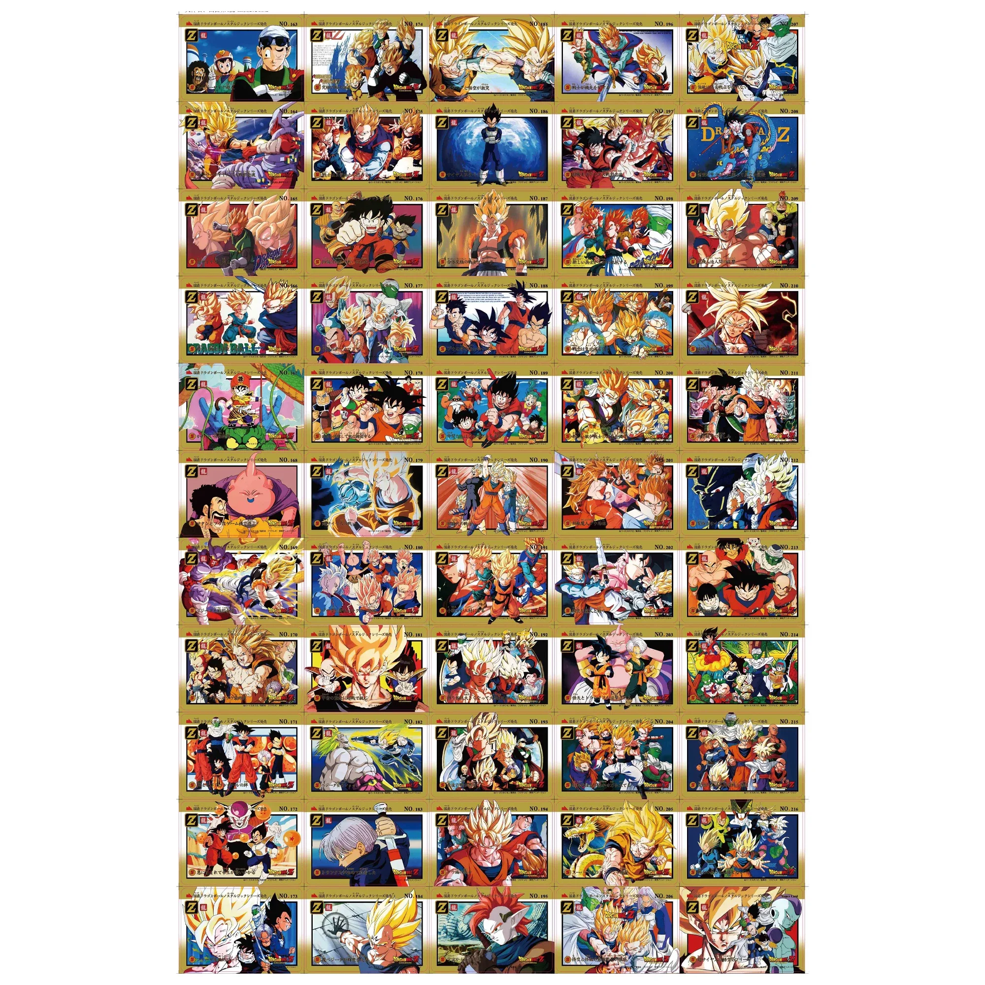 55PCS/set Diy Dragon Ball Goku Gohan Collection Card Color Flash Cards Super Saiyan Trunks Majin Buu Fierce Fight Anime Card Toy