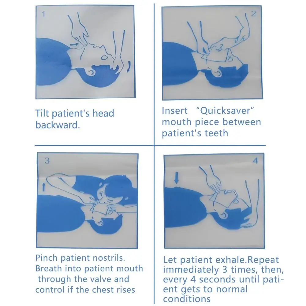 

Mouth to Mouth CPR Face Shield Breathing Respirator Mouth Breath Disposable CPR Mask Professional Quick Saver