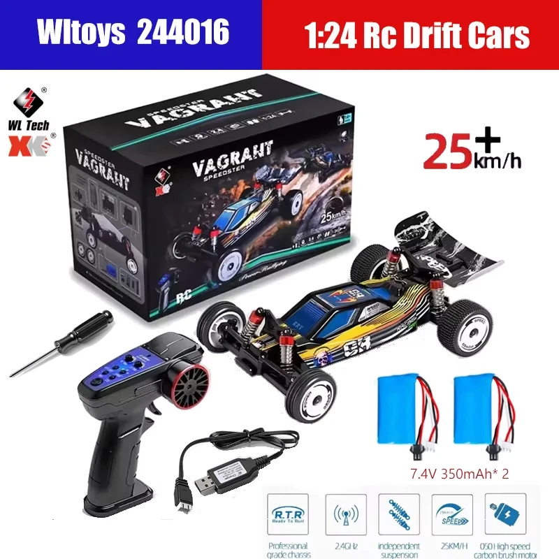 

New WLtoys 244016 2.4G High-Speed 1:24 Racing RC Car 25km/h Brushless Motor 2WD Drift Racing Toys Model Christmas Gift