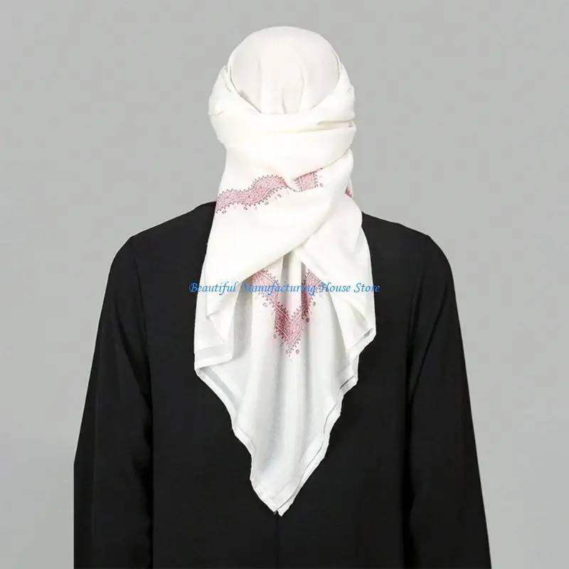 E56A في الهواء الطلق للجنسين الحجاب البوهيمي طباعة باندانا بيزلي نمط مربع لكل يوم مريح #3