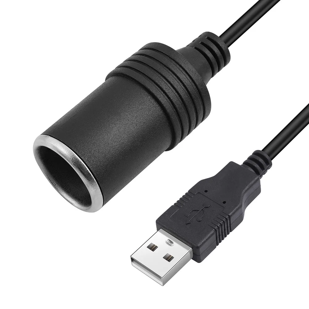 Driving Recorder Power Cord USB To Cigarette Lighter Female Socket USB 5V To 12V Boost Power Adapter Cable