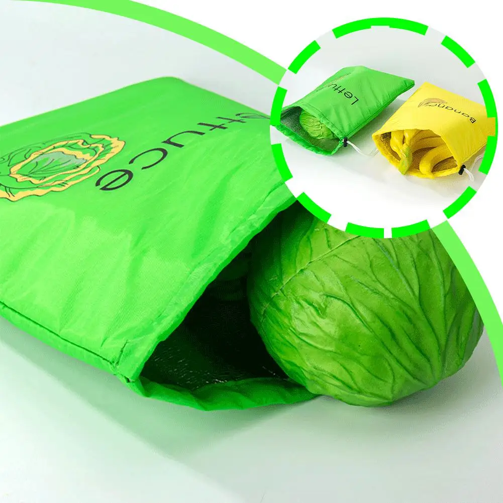 Insulated Shopping Bag Shockproof Vegetables Fruit Food Lettuce Storage Insulation Banana Bag Drawstring Fresh-keeping W0C4