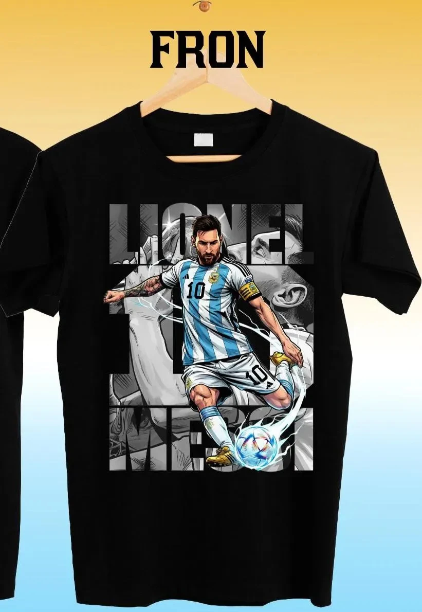 2026 Messi Portrait Graphic Oversized T Shirt Hip Hop Streetwear Unisex Casual Short Sleeve Tee Multiple Colors Option