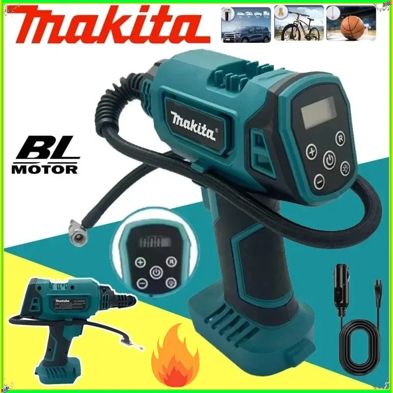 

Makita Inflator Electric Air Pump Car mounted air compressor Automatic Handheld Air Compressor Power Tool For 18V Battery