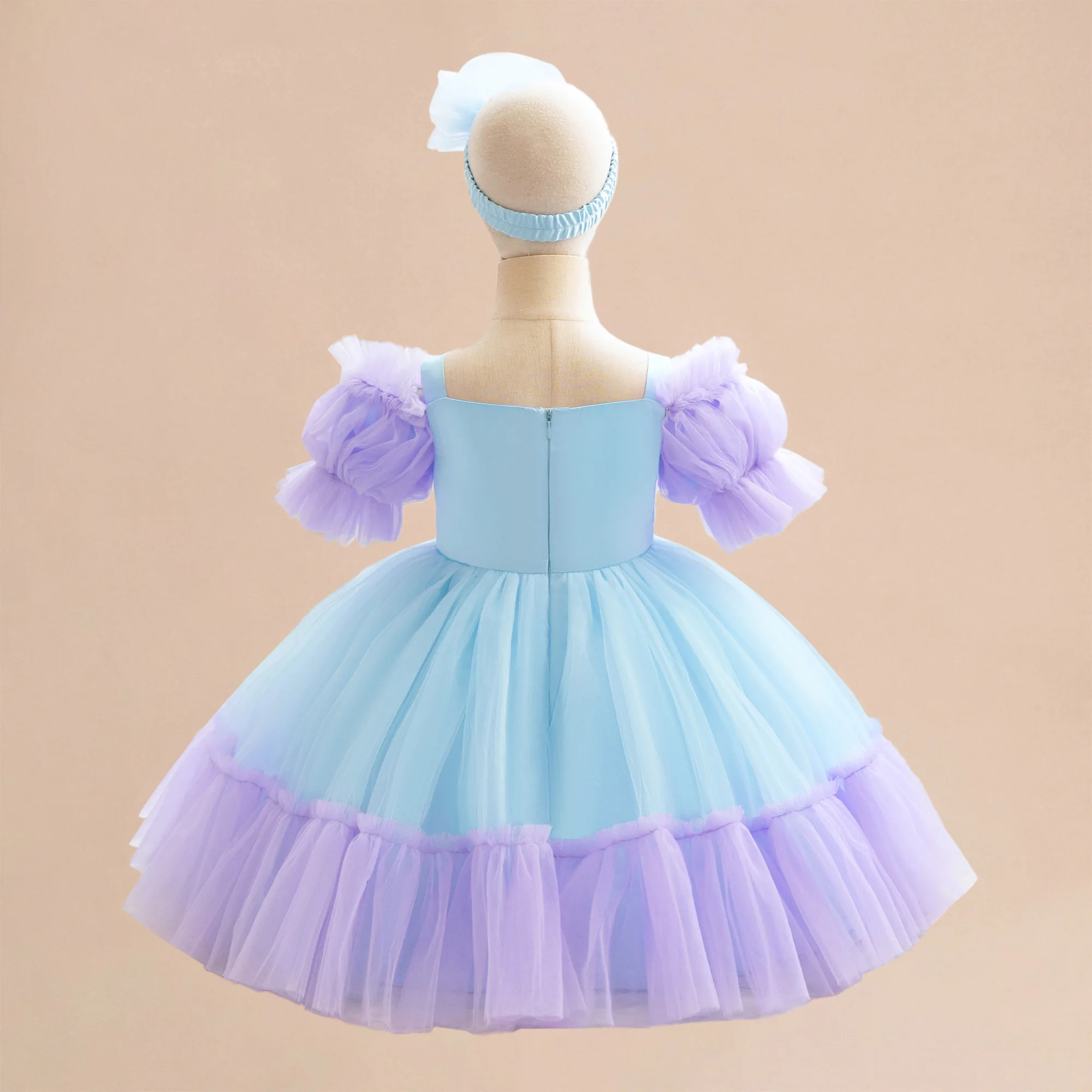 Ragazze piccole sirene abiti Cosplay compleanno battesimo vestito da festa per ragazza manica a sbuffo Tulle Prom Mermaid Evening Prom Costumes