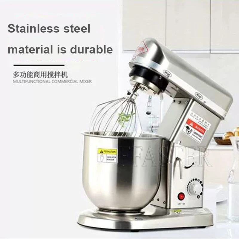 Electric Stand Food Mixer Stainless Steel Chef Machine 5L Bowl Cream Blender Knead Dough Cake Bread Whisk Egg Beater