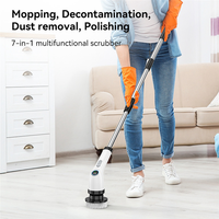 Electric Cleaning Brush Spin Scrubber Cordless Cleaning Brush Cordless 2 Gears Clean 7 Replaceable Brush Heads Shower Cleaning-B