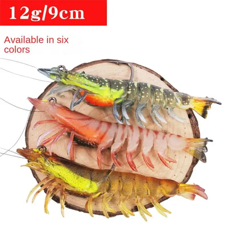 9cm 12g Bait Shrimp Soft Luminous Artificial Soft Prawn With Hook Jigs Lure Swimbait Wobbler Spinning Tackle Bait Fishing Tackle