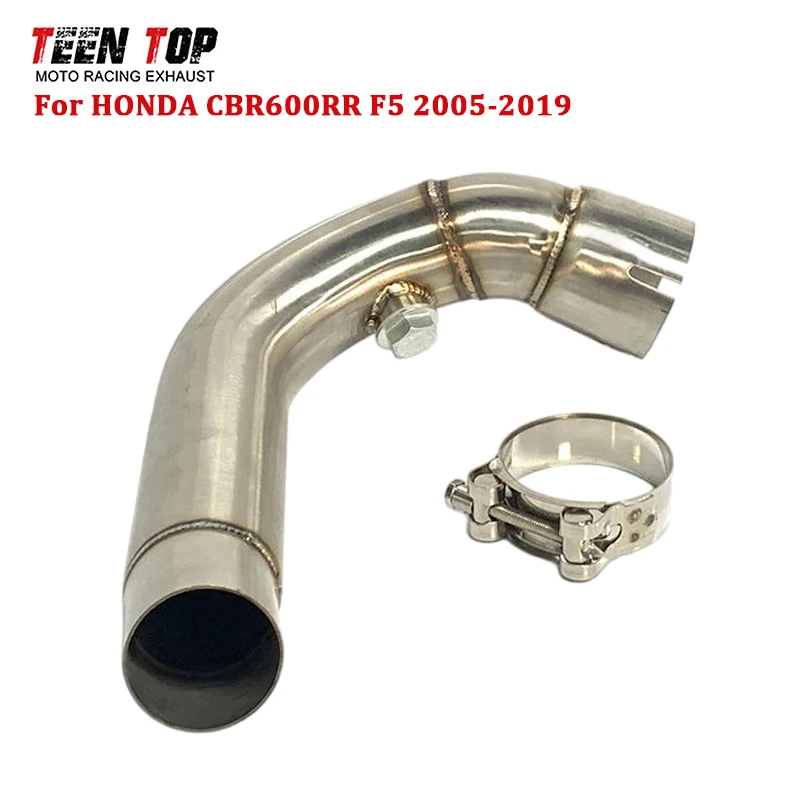 

Decat Pipe для Honda CBR600RR F5, выхлопная труба среднего звена мотоцикла 2005-2019, CBR600RR, катализатор выхлопной трубы, замена трубки, стандартный размер