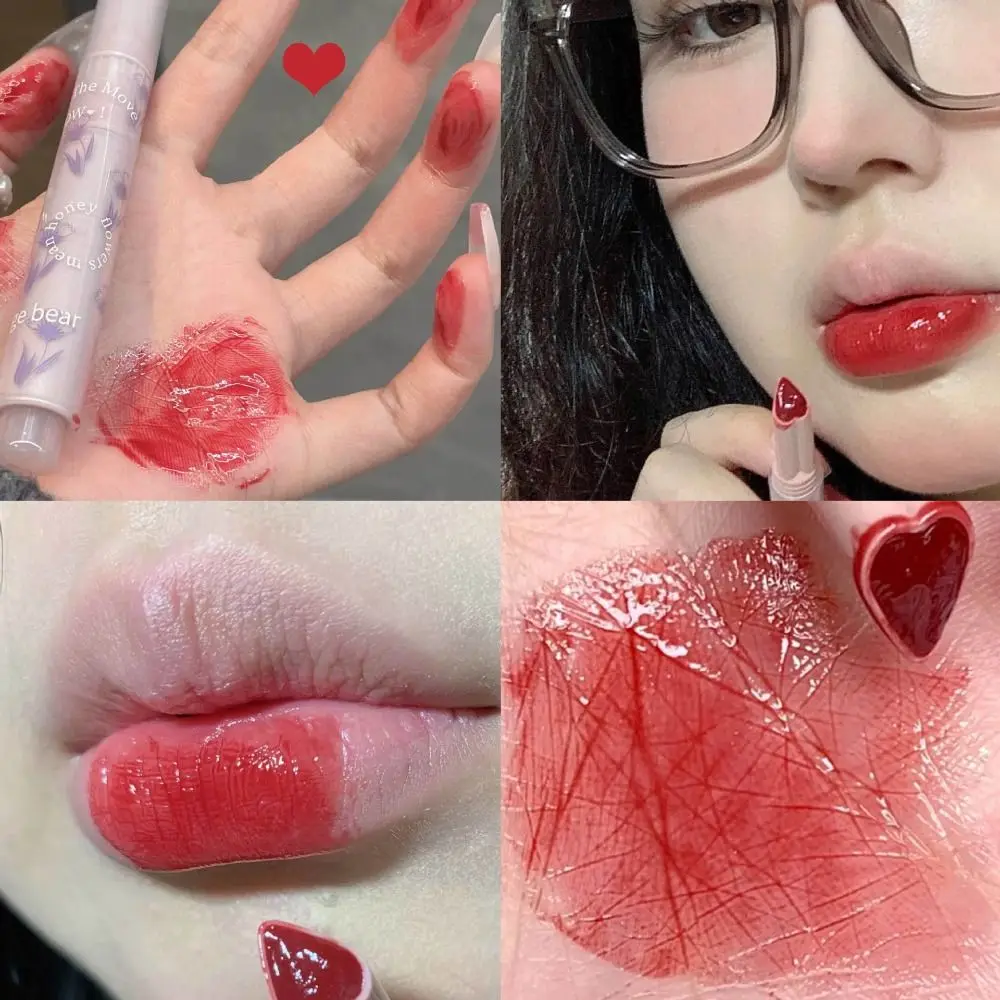 Tinta per labbra liscia Regalo Strumento per il trucco Lucidalabbra Cosmetici per le donne Smalto per labbra trasparente Rossetto floreale Rossetto gelatina Specchio Lucidalabbra
