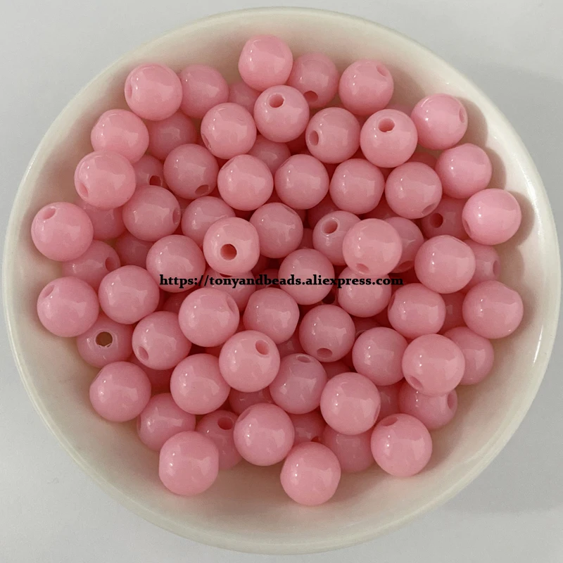 Undurchsichtige gemischte Acryl-Plastik-Abstandsperlen, glatt, rund, 5,5 mm, 7,5 mm, 9,5 mm, Größe wählbar, für Schmuckherstellung DIY – Detail 6