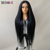 40Inch Straight Lace Front Wig Synthetic T-Part 13x4x1 Long Lace Wigs Heat-resistant Fiber Ombre Ginger Copper Lace Frontal Wigs