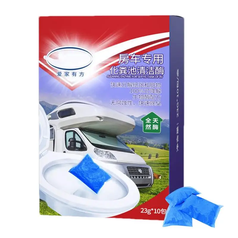 RV Black Tank Fecal Degrading Agent Anti-Odor RV Toilet Deodorizer 10PCS Anti-Clogging Waste Digester RV Accessories